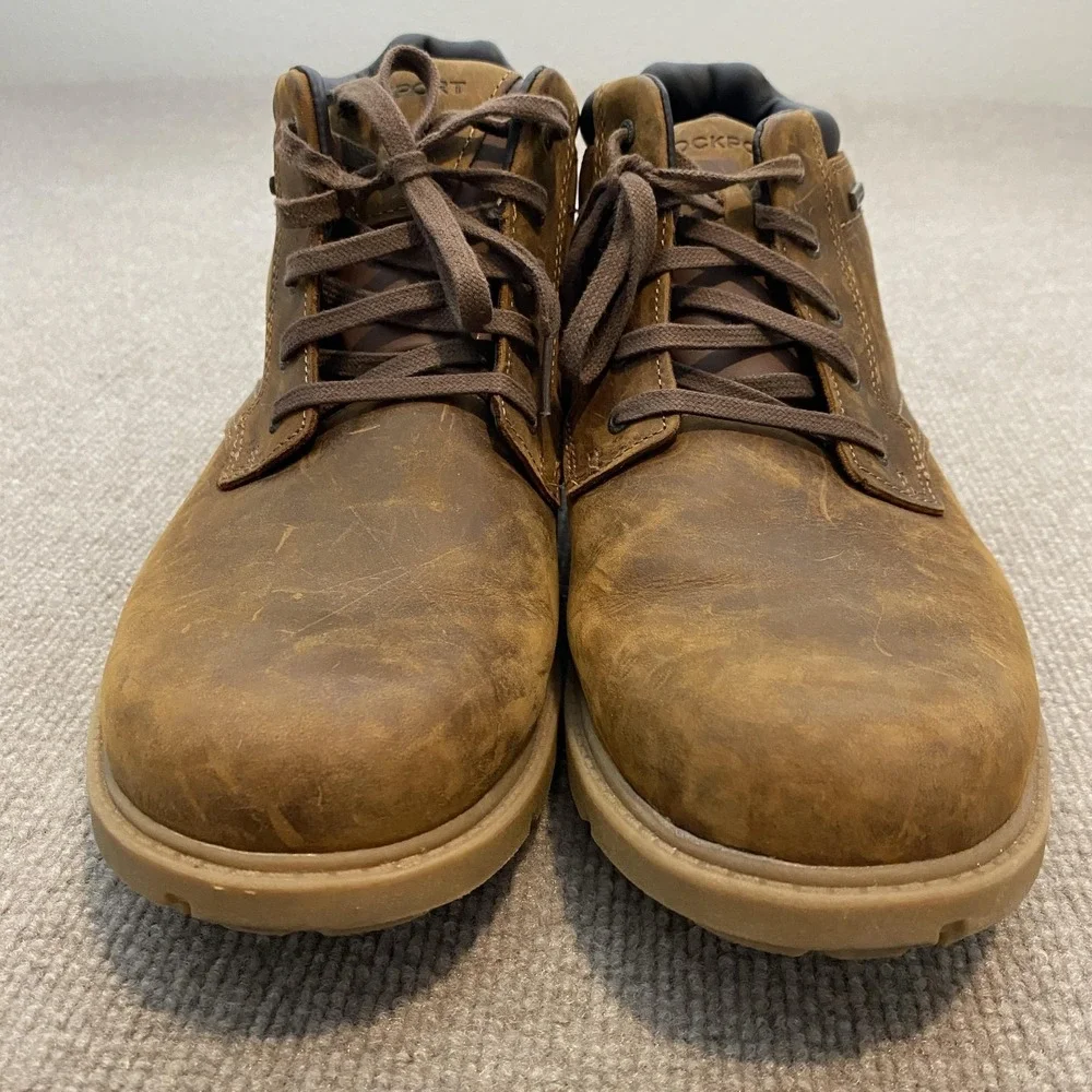 Rockport Boots Mens Size 14 W Brown Leather Chukka Ankle Waterproof V81619